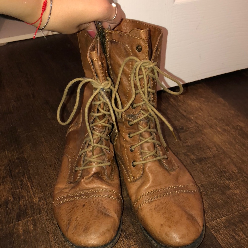 Brown Steve Madden Combat Boots